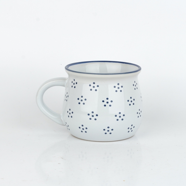 Hrnek bílý s černými tečkami 370ml