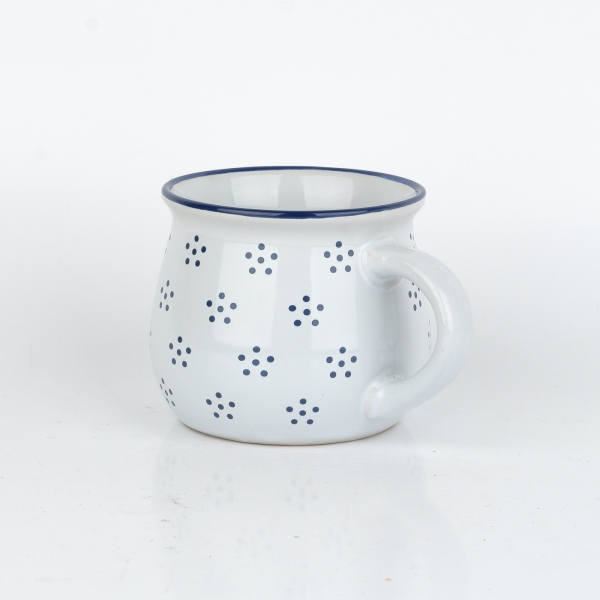 Hrnek bílý s černými tečkami 370ml