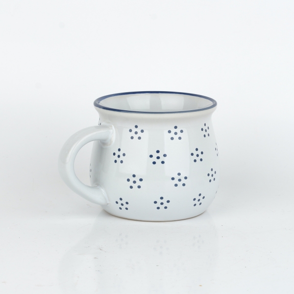 Hrnek bílý s černými tečkami 370ml