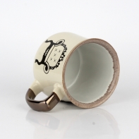 Hrnek na čaj s vintage motivy bílý 14x10x9cm