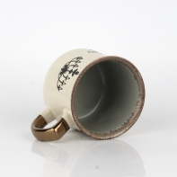 Hrnek na čaj s vintage motivy šedý 14x10x9cm