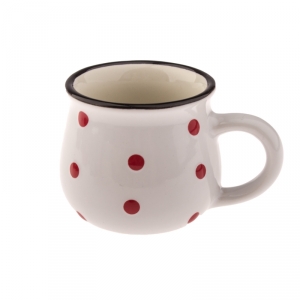 Hrnek na kávu s puntíky bílý 95ml