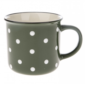 Hrnek na kávu zelený s puntíky 350ml
