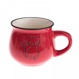 Hrnek s kočkou červený 270ml