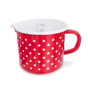 Hrnek s měrkou červený 1,2l