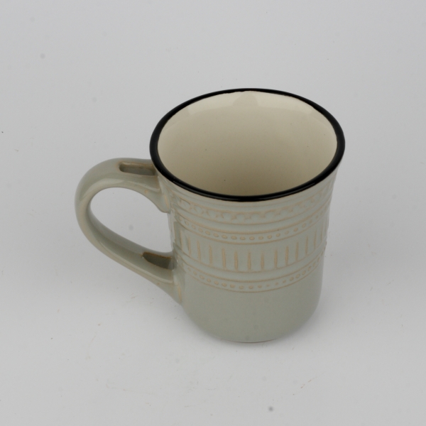 Hrnek se lžičkou šedý