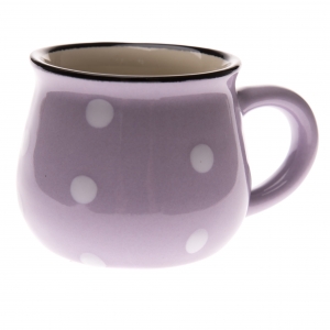 Hrnek světle fialový s bílými puntíky 75ml
