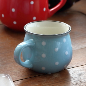 Hrnek světle modrý s bílými puntíky 230ml