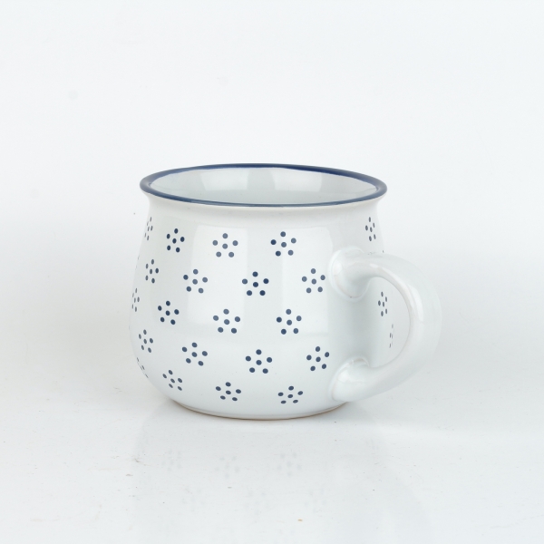 Hrnek větší bílý s černými tečkami 770ml