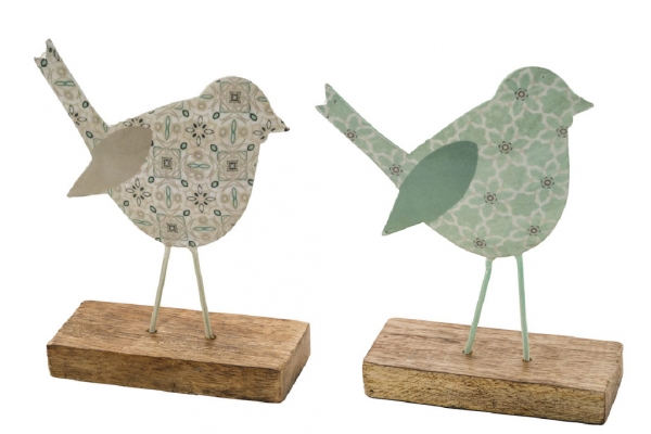 Jarní dekorace do bytu ptáček hnědý 15x11x4cm