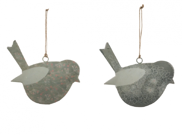 Jarní dekorace do okna ptáček hnědý 15x11,1x1cm