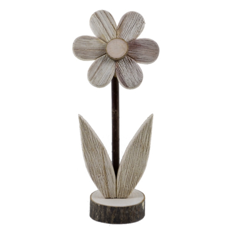Jarní dekorace dřevěná květina 22cm