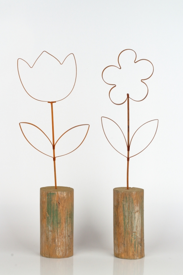 Jarní dekorace kovová květina 46cm