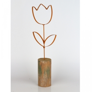 Jarní dekorace kovový tulipán 46cm
