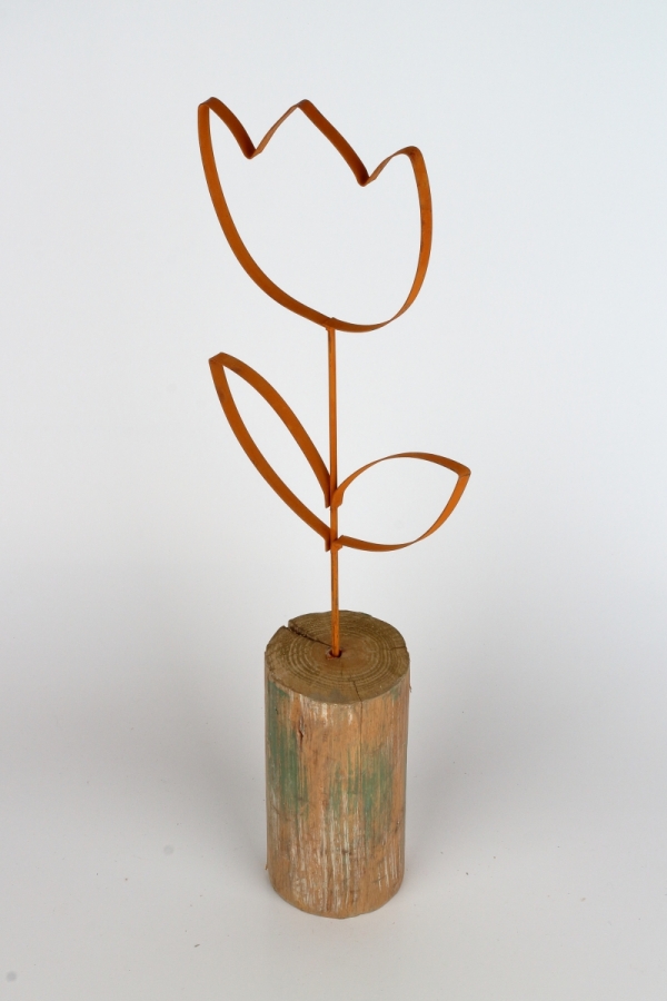 Jarní dekorace kovový tulipán 46cm