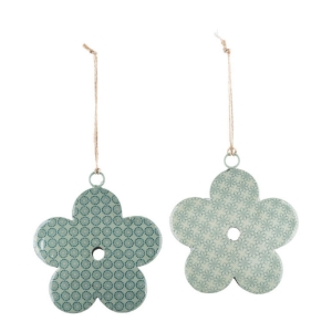 Jarní dekorace na stůl květina modrá/mátová 9x8cm