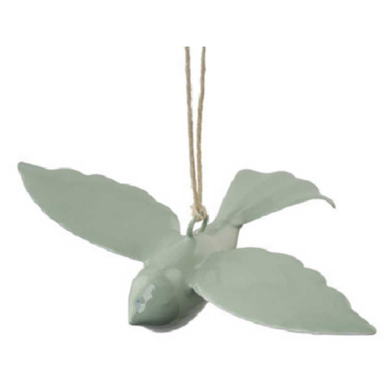 Jarní dekorace závěsný ptáček zelený 11x7,5cm