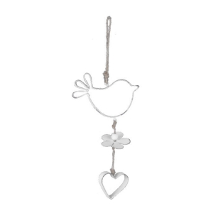 Jarní výzdoba závěs s ptáčkem 12,5x34cm