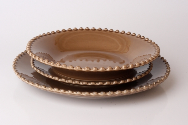 Jídelní talíř PEARL kávový 28 cm