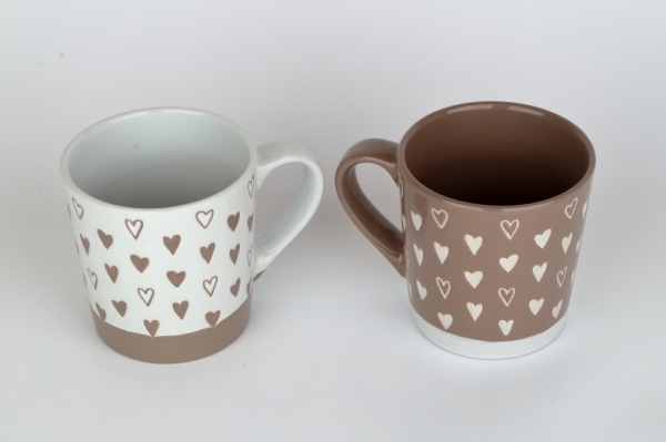 Kameninový hrnek srdce světlý 473ml