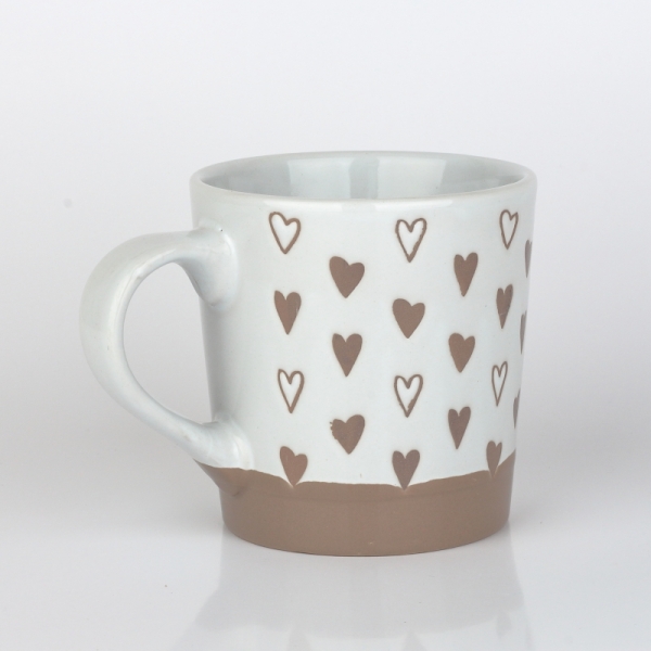 Kameninový hrnek srdce světlý 473ml