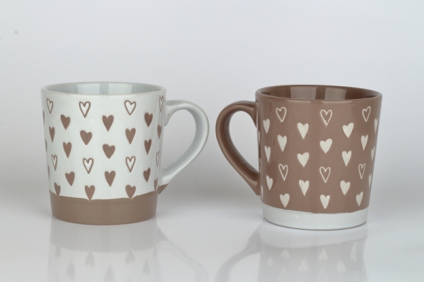 Kameninový hrnek srdce světlý 473ml