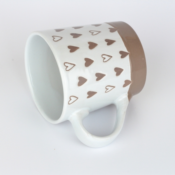 Kameninový hrnek srdce světlý 473ml