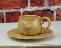 Kávový set šálek s podšálkem - slepice