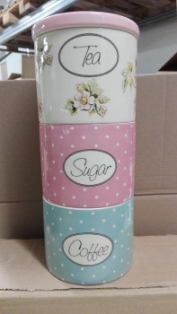 Keramická dóza na kávu / čaj / cukr Rose 29,5x13cm - poškozená