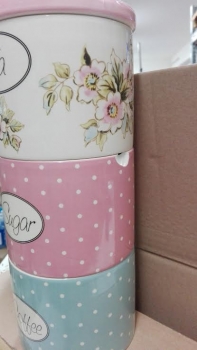 Keramická dóza na kávu / čaj / cukr Rose 29,5x13cm - poškozená