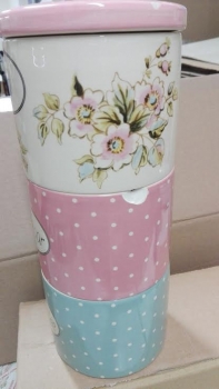 Keramická dóza na kávu / čaj / cukr Rose 29,5x13cm - poškozená