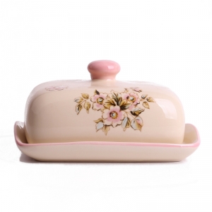 Keramická dóza na máslo Rose 9x18cm