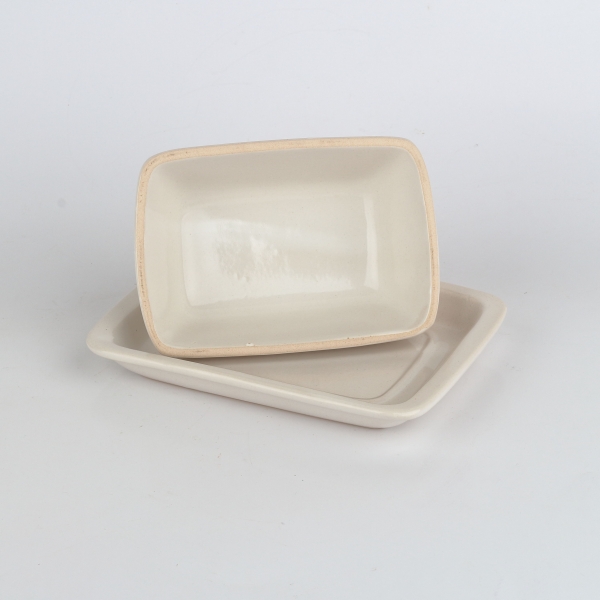 Keramická dóza na máslo se srdcem fialová 18x12cm