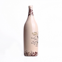 Keramická láhev/váza krémová 33x10cm