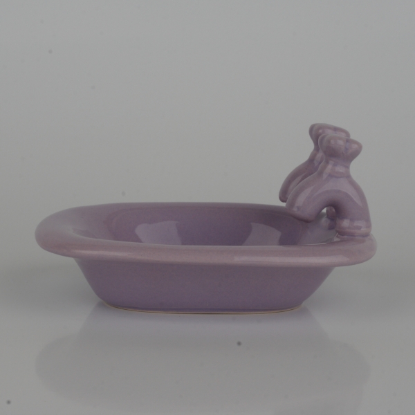 Keramická miska na mýdlo vana fialová 15x10x8cm