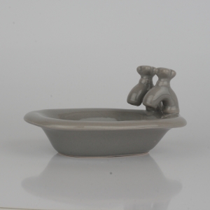 Keramická miska na mýdlo vana šedá 15x10x8cm