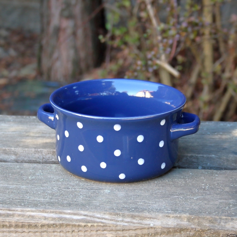 Keramická miska s uchy modrá 560ml