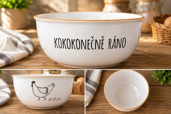 Keramická miska se slepičkou Venkovské ráno 550 ml