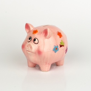 Keramická pokladnička prasátko růžová 