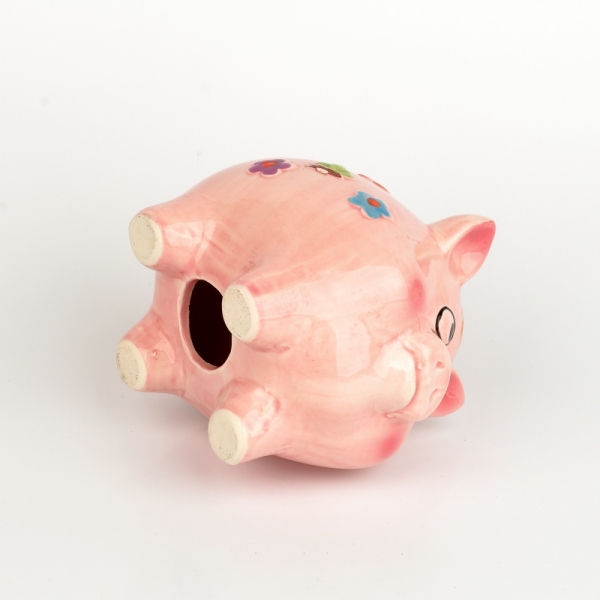 Keramická pokladnička prasátko růžová
