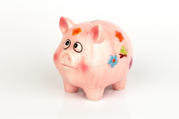 Keramická pokladnička prasátko růžová