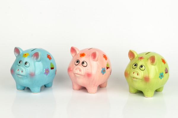 Keramická pokladnička prasátko růžová