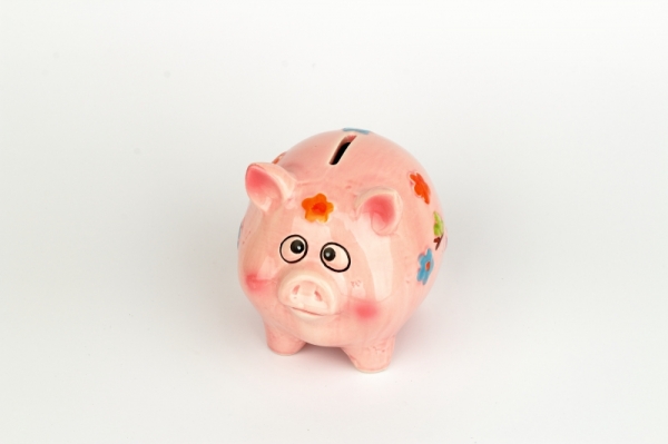 Keramická pokladnička prasátko růžová