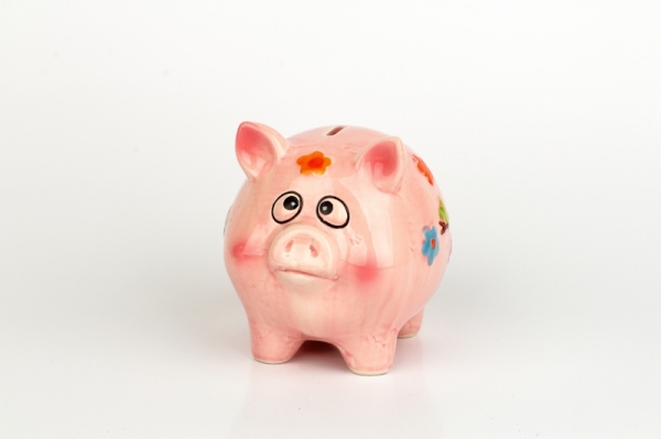 Keramická pokladnička prasátko růžová