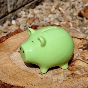 Keramická pokladnička prasátko zelené