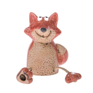 Keramická sedící liška 10,9 x 7,7 x 5,9 cm