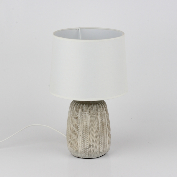Keramická stolní lampa pletený vzor 22x36cm