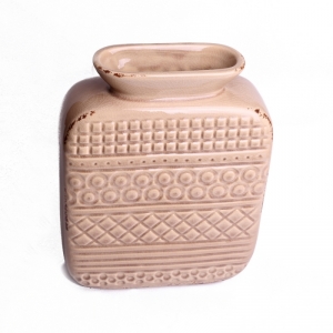 Keramická váza aztécký vzor hnědá 27x20cm