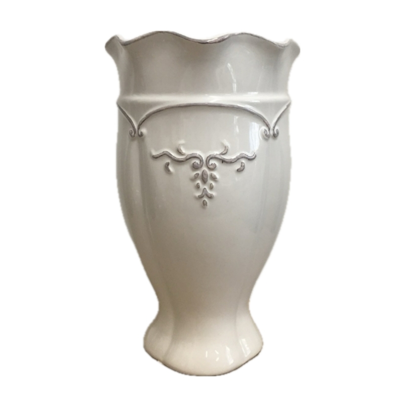 Keramická váza bílá 13x13x21,5cm