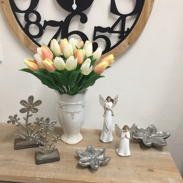 Keramická váza bílá 13x13x21,5cm